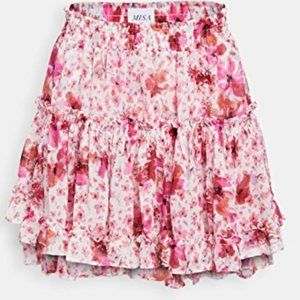 MISA Los Angeles Pink Ruffle Skirt
